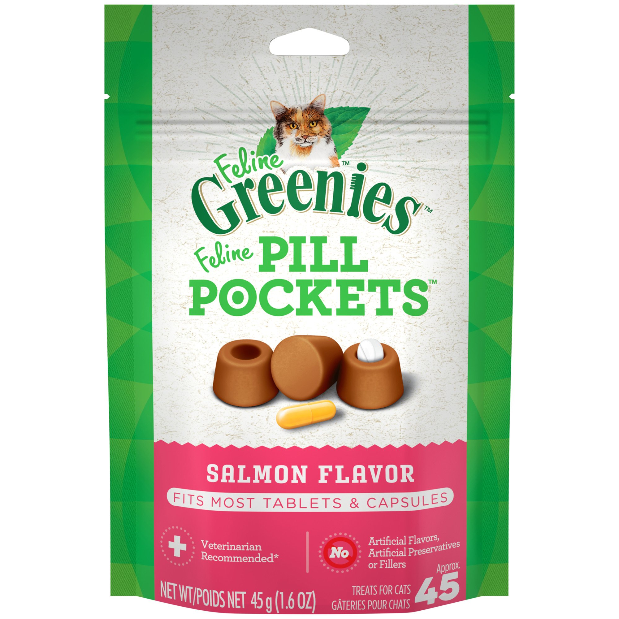 UPC 642863021428 Greenies Salmon Feline Pill Pockets (1.6 oz.; 45