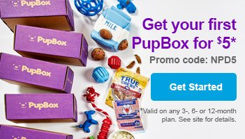 Get your first PupBox for $5 - Get Started