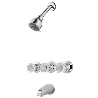 Polished Chrome Bedford 3-Handle Tub & Shower, Complete With Valve ...