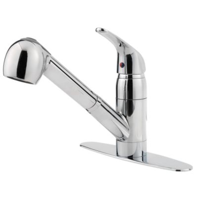 Polished Chrome Pfirst Series 1 Handle Pull Out Kitchen Faucet