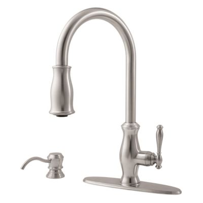 Stainless Steel Hanover 1 Handle Pull Down Kitchen Faucet GT529