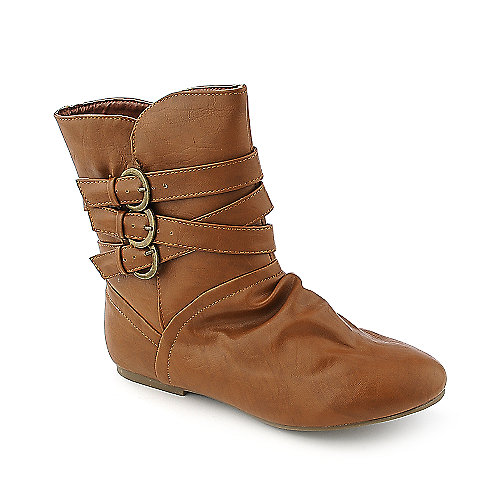 Bamboo Womens Tiktok-26 chestnut flat ankle boot | Shiekh Shoes