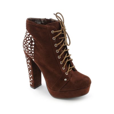 Bamboo Womens Zooey-09 brown platform ankle boot | Shiekh Shoes