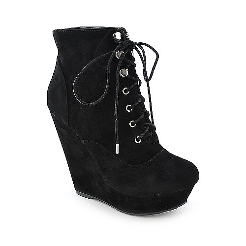 Dollhouse Star womens platform wedged ankle boot