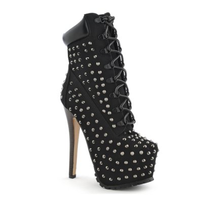 Bella Luna Jaylo-01 black platform high heel ankle boot