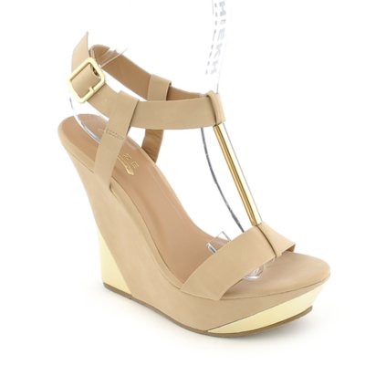 Glaze Verna-3 nude platform wedge dress shoe