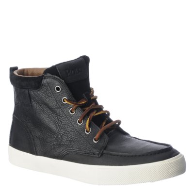 Polo Ralph Lauren Mens Tedd black leather lace up sneaker | Shiekh Shoes