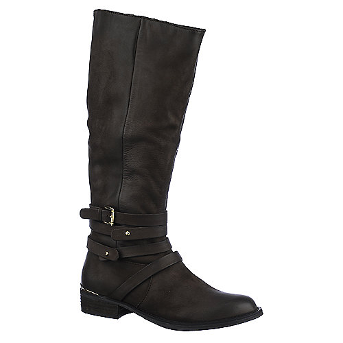Buy Steve Madden Women's Albany black mid calf riding boots | Shiekh Shoes