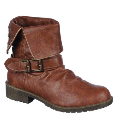 DbDk Womens Sotila-6 brown low heel ankle riding boot | Shiekh Shoes