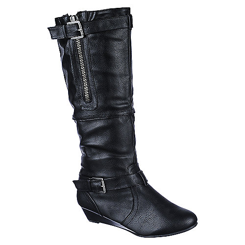 Buy Bamboo womens Tamara-62 knee high wedged boots