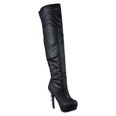 Buy Dollhouse Womens Queen thigh high platform high heel boot