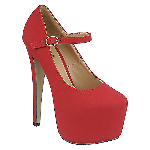 Glaze Nelly-4 red platform high heel dress shoe