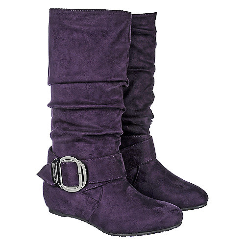 Shiekh Candies-76A Women's Purple Mid-Calf Boots | Shiekh Shoes