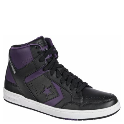 Converse Weapon '86 Mid Mens Black and Purple Athletic Basketball Shoe ...