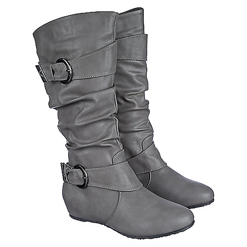 Shiekh Candies-15 Grey Mid-Calf Boots | Shiekh Shoes