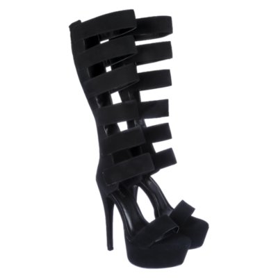 Anne Michelle Turnup-10A Women's Black High Heel Shoes | Shiekh Shoes