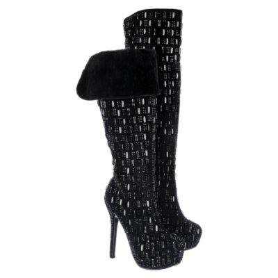 Shiekh Sexy 02 Women S Black Knee High Platform Boots Shiekh Shoes