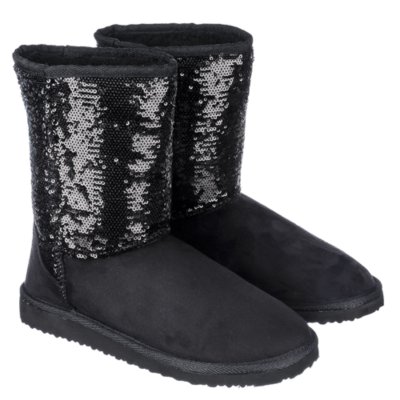 sequin flat boots