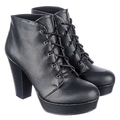 Women's Black Leather Ankle Boot FD Agenda-H | Shiekh Shoes