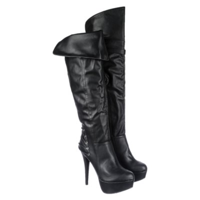 Anne Michelle Realove-25 Women's Black Knee High Boots | Shiekh Shoes