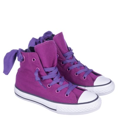 Converse CT Bow Back Hi Girl's Purple Lace-Up Sneaker | Shiekh Shoes