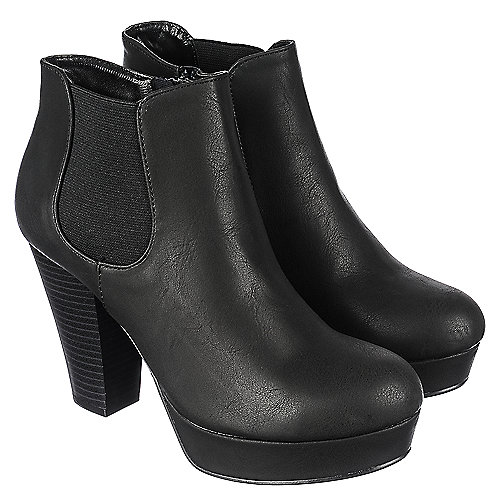 Women's Black High Heel Ankle Boot DB-XH2415 | Shiekh Shoes