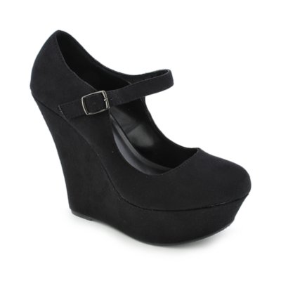 Shiekh Kayla-S black wedge shoes at shiekhshoes.com