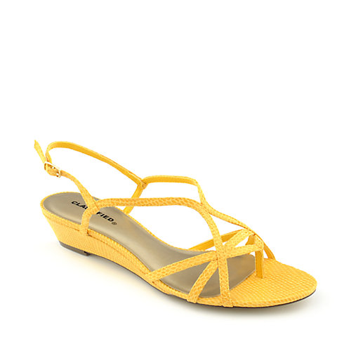 Classified Seeker-S Women's Yellow Low Heel Wedge Sandal | Shiekh Shoes