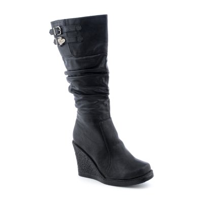 Shiekh Lute-SA womens knee-high wedge boots