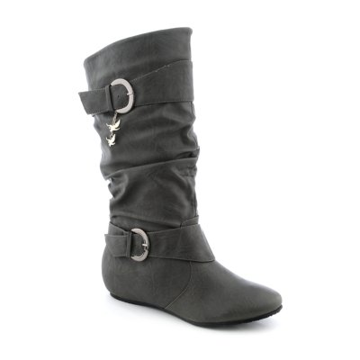 Shiekh Candies-15D Women's Grey Mid-Calf Boot | Shiekh Shoes