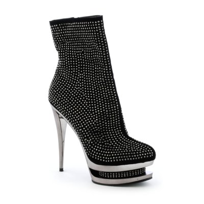 Red Kiss Crystal Love womens mid-calf high heel platform boot