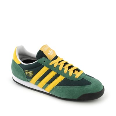 Adidas Mens Dragon green and yellow athletic running training sneaker