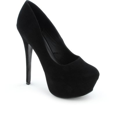 Shiekh 018 womens black velvet stilleto pump