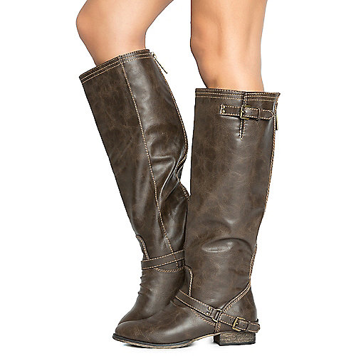 Shiekh Outlaw-81 Women's Taupe Riding Boot | Shiekh Shoes