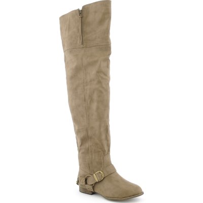 Yoki Wind womens low heel thigh-high riding boot