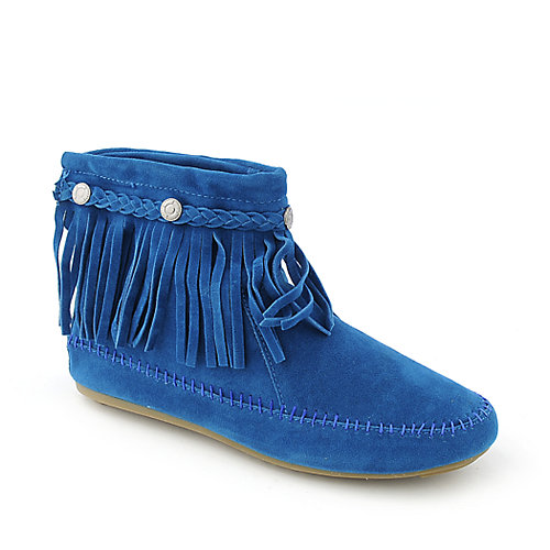 Women's Blue Fringe Ankle Boot Cherokee-01 | Shiekh Shoes