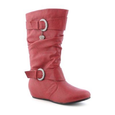 Shiekh Candies-15D Women's Red Mid-Calf Boot | Shiekh Shoes