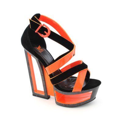 Shiekh Womens 075 Women's Orange High Heel Platform Dress Shoe Shiekh