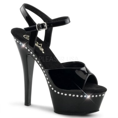 Pleaser Womens Kiss-209LS black platform high heel dress shoe