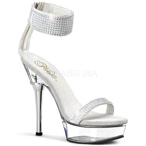 Pleaser Allure-640 white platform high heel evening dress shoe