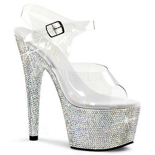 Pleaser Womens Bejeweled-708DM glitter platform high heel
