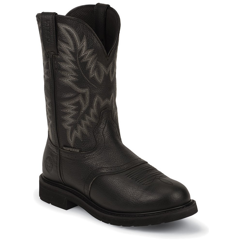 Justin Men’s Black Oiled 11” Non-safety Toe Work Boots | Gigavine
