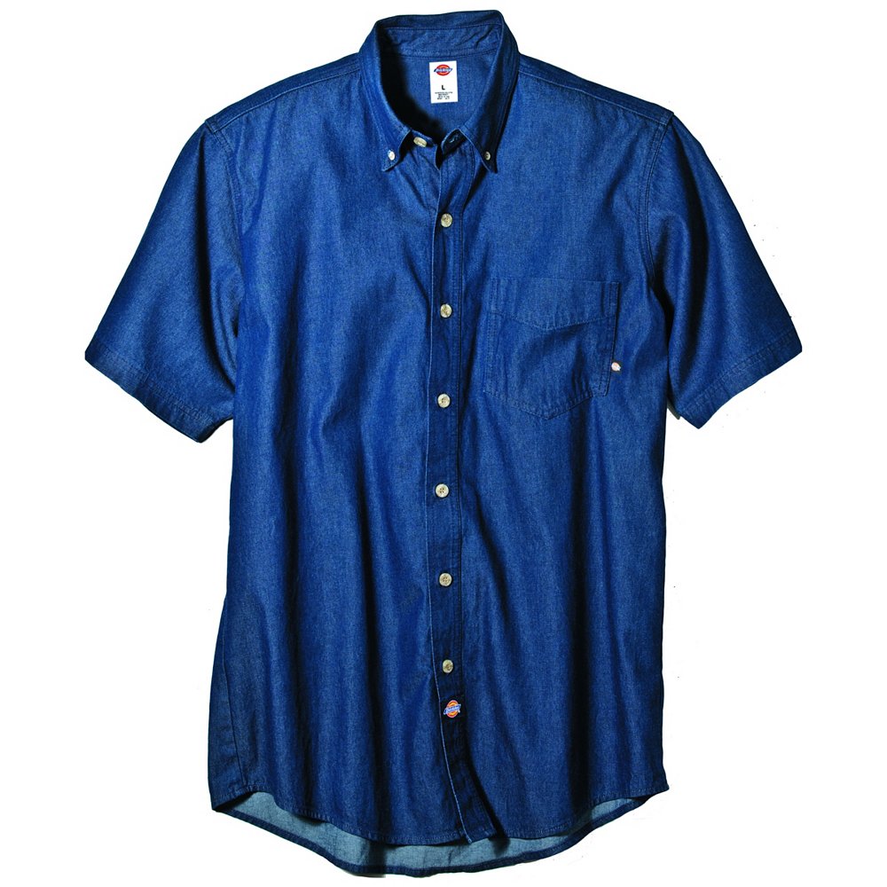 Dickies Men’s Short Sleeve Button-down Denim Shirt | Kare