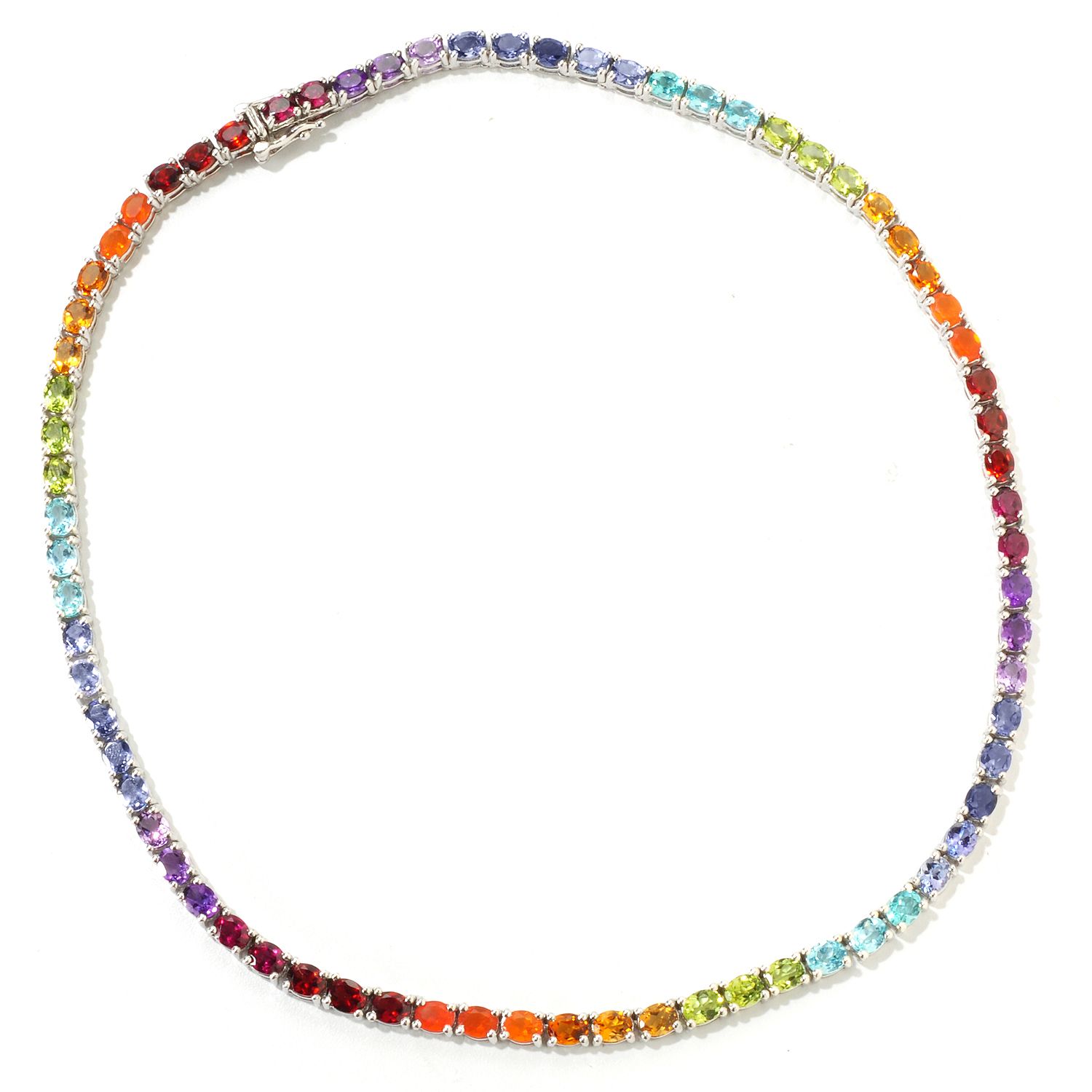 (ShopHQ) NYC II 22.00ctw Exotic Rainbow Multi-Gemstone Tennis Necklace ...