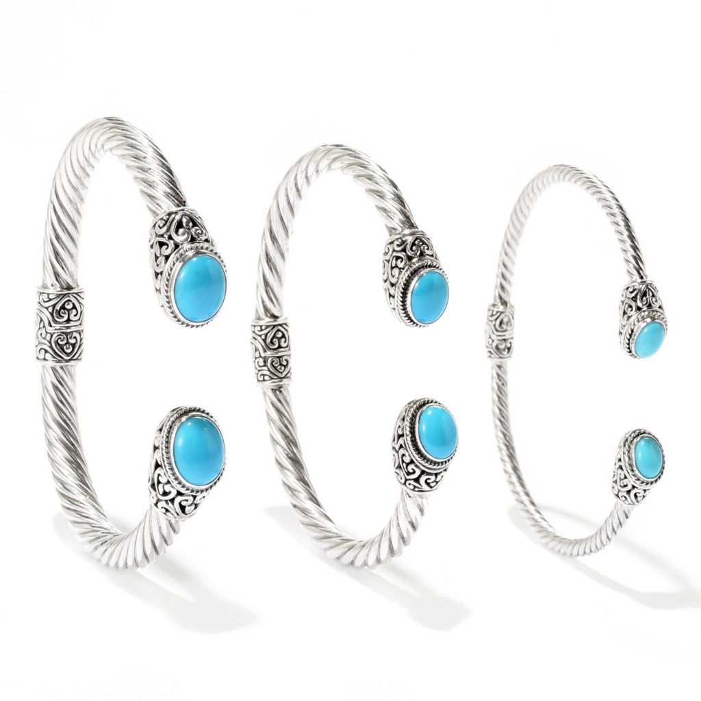 (ShopHQ) Artisan Silver By Samuel B. Sleeping Beauty Turquoise Cuff ...