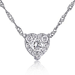 Julianna B 14K White Gold 17 Diamond Heart Shape Necklace - 171-003