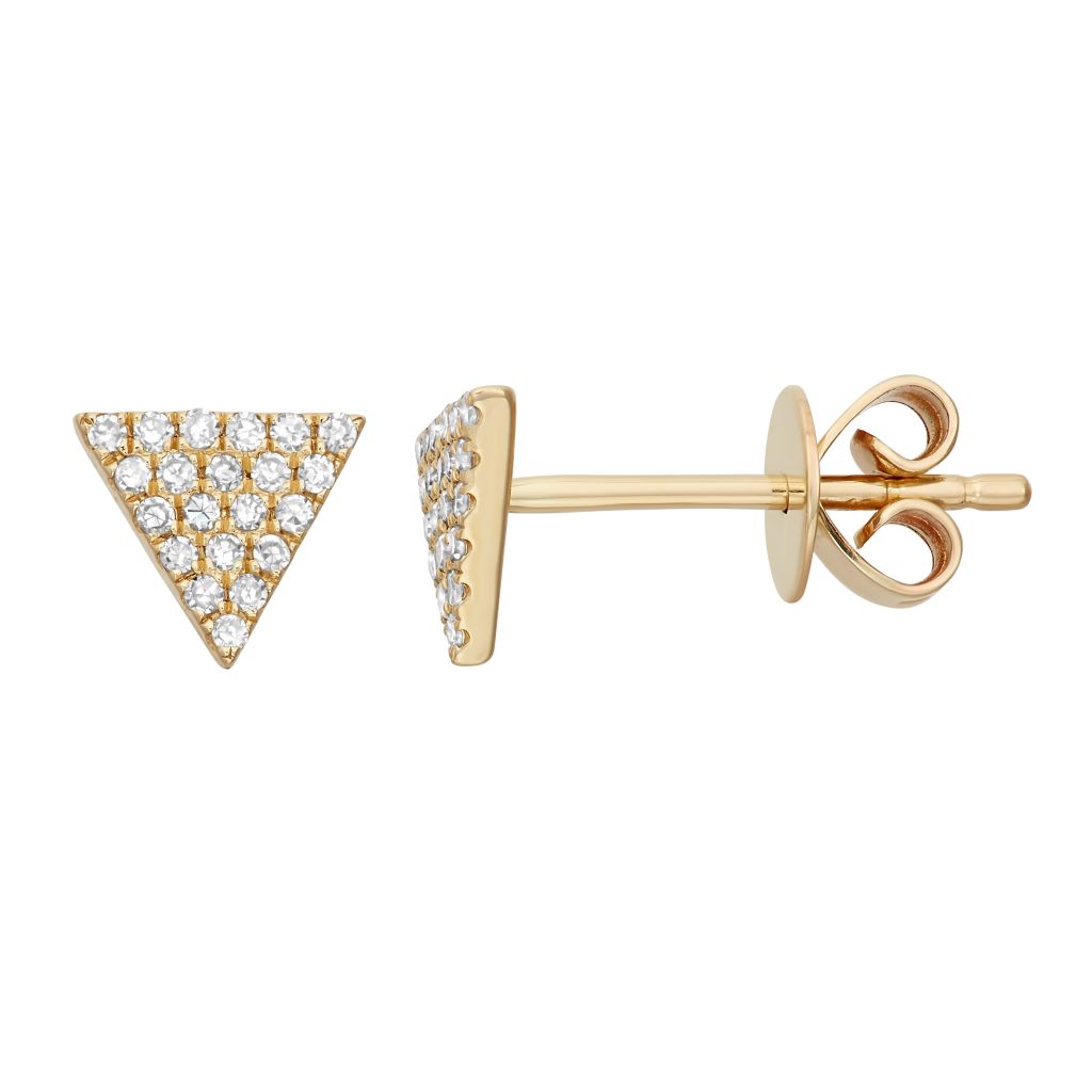 Dettaglio 14k Gold 012ctw Diamond Triangle Stud Earrings On Sale At Evinecom