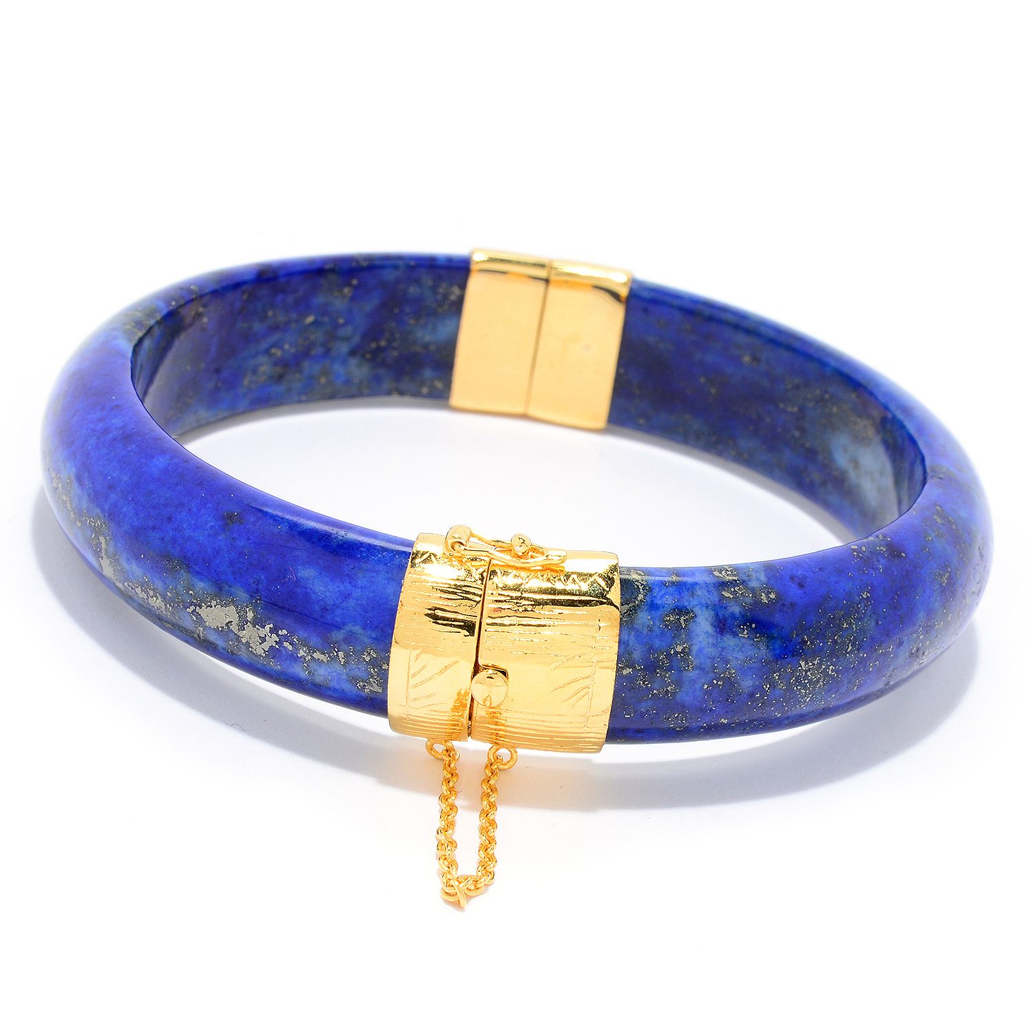 (ShopHQ) Kwan Collections 14K Gold Embraced™ Choice of Gemstone Bangle ...