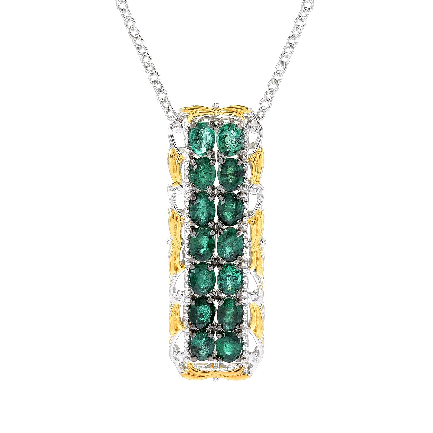 Gems en Vogue 2.38ctw Limited Edition Grizzly Emerald 2Row