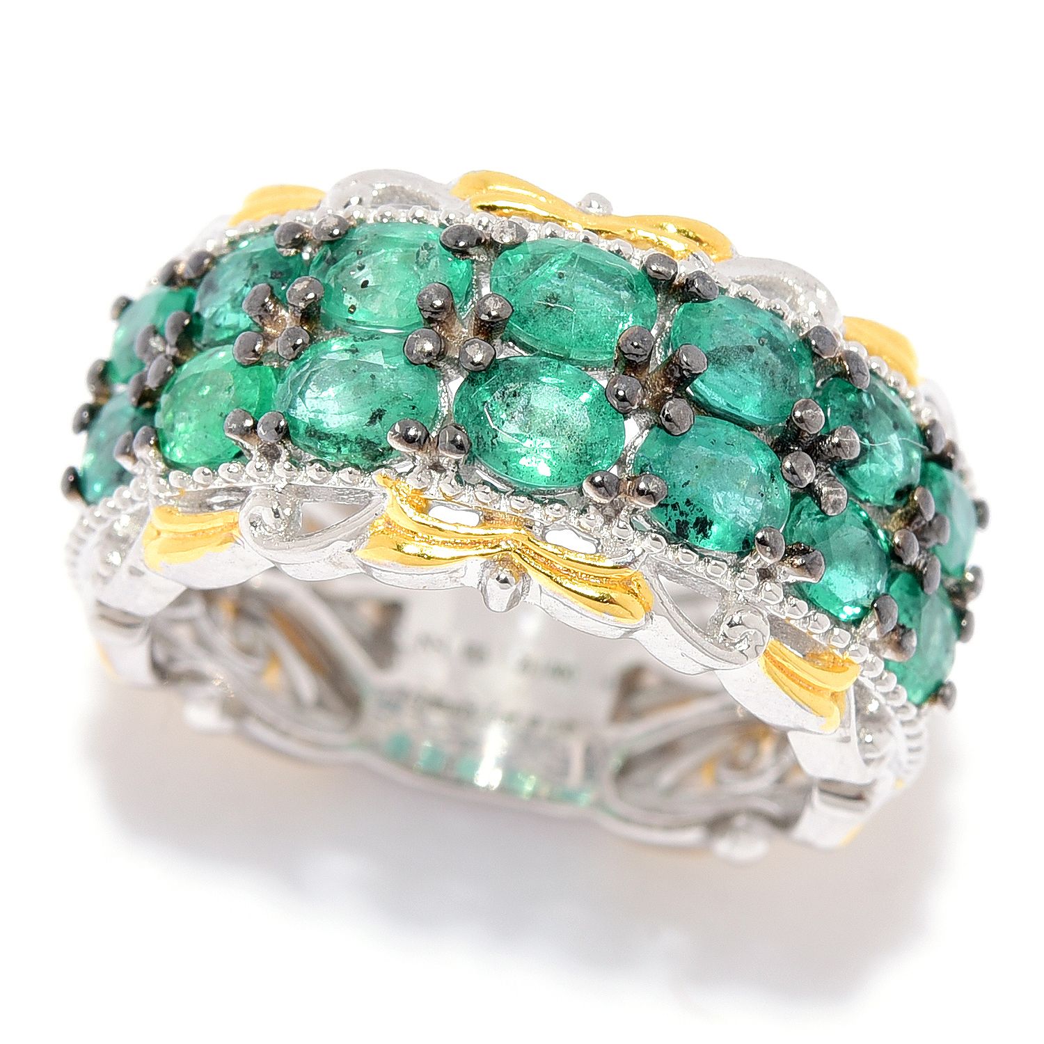 Gems en Vogue 2.38ctw Limited Edition Grizzly Emerald 2Row